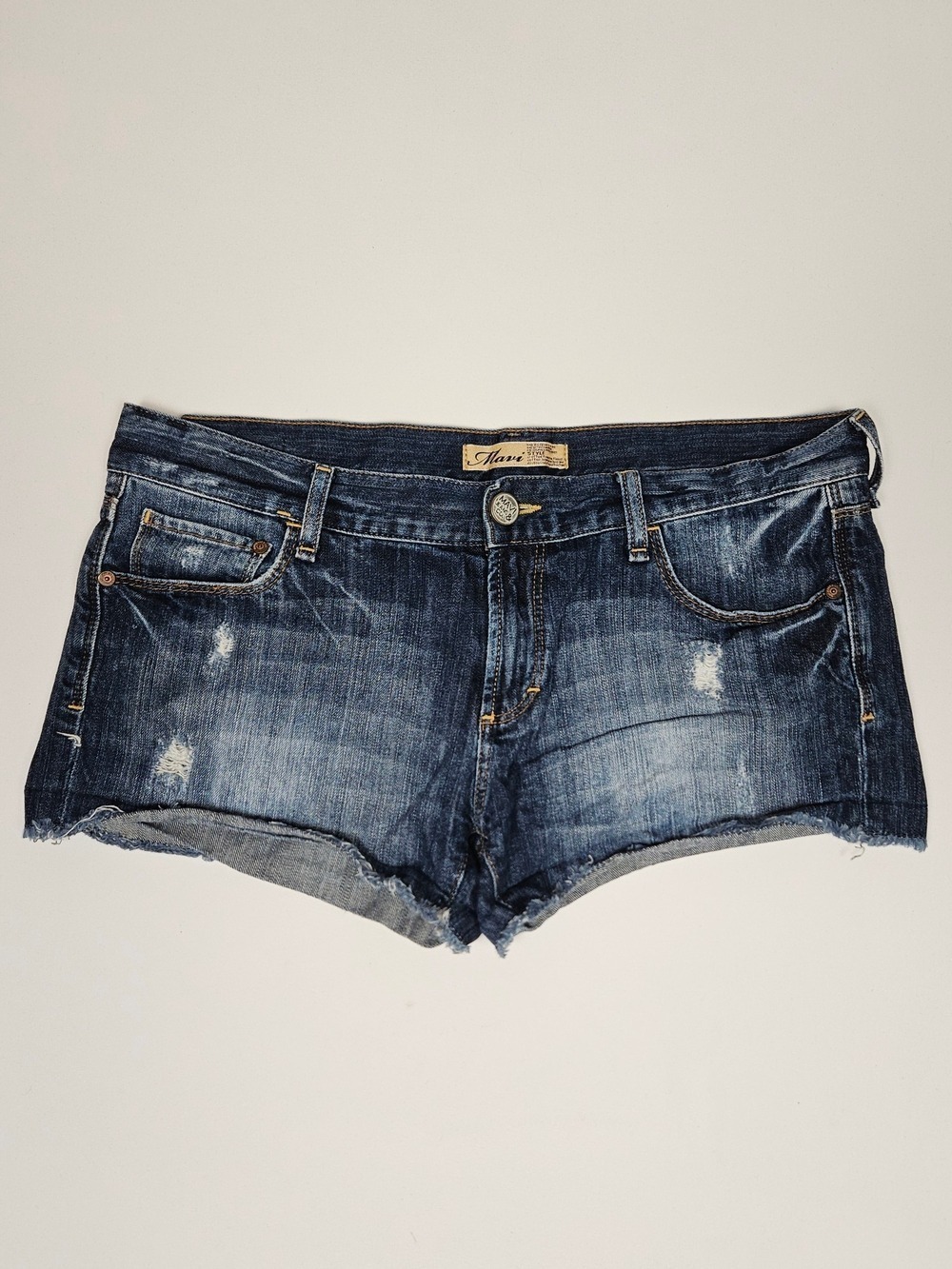 Mavi Cameron Jean Shorts Size 30 Distressed Denim Raw Hem Festival Y2K